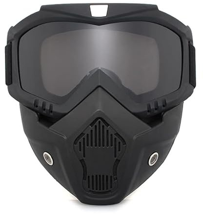 YouXiaor Motociclo Occhiali Maschera Occhiali Moto Occhiali Rimovibili Prova di Nebbia Caldi Filtro per la Bocca Cinturino Antiscivolo Regolabile Fog-Proof Prova di Vento Equitazione Occhiali (grigio)