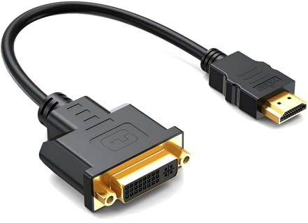 Câble adaptateur DVI vers HDMI bidirectionnel – DVI femelle Dual Link vers HDMI mâle – HDMI vers DVI câble adaptateur convertisseur prend en charge moniteur, PC, TV, machines de jeu, projecteur 1080p