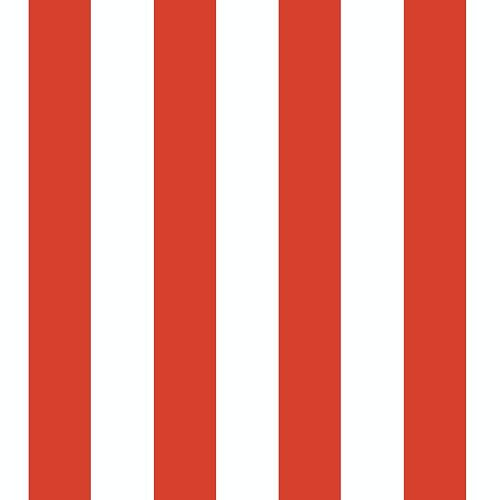 WPE® Red and White Striped Wallpaper – Fun and Bold Wall Decor for Kids Bedroom, Living Room, and Playroom, Easy to Apply, Durable, Stylish Design