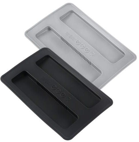 Classicseali 2Pcs Toaster Covers 2 Slice,Reusable Toaster Cover,Durability KitchenToasters Covers 2 Slice Wide Slot for Bread Maker (Black and Grey)