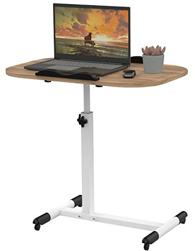 EXSELTMAN Table de Lit Roulette, 60 x 40 cm, Tablette Médicale Réglable Table d'Appoint de Lit à roulettes, Hauteur Réglable 61-95CM, Bureau Pliable, 360° Bureau D'ordinateur Levage Rotatif