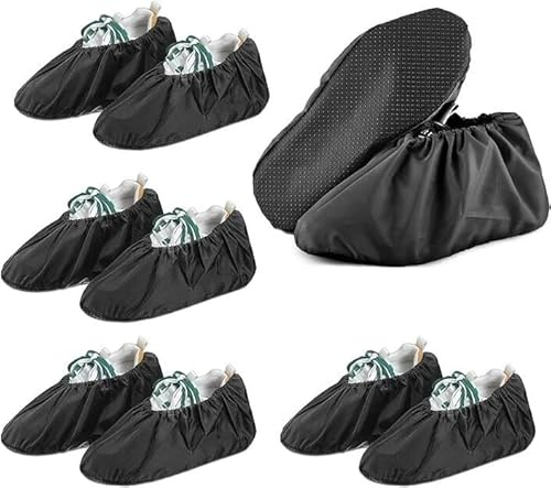 Zhiyu666 5Pairs Reusable Shoe Covers – Waterproof, Non-Slip Shoe Protector Covers for Indoors, Boot Covers, Durable & Washable Foot Booties for Home, Carpet & Floor Protection