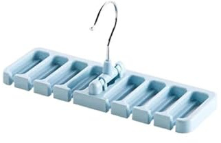 Cravatta Cintura Appendiabiti Armadio Cinture Sciarpa Appeso Organizzatore Rotante 10 Slot for schede Portaoggetti Gancio Camera da letto Articoli for la casa(Blue-8 Slot)