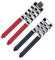 TOMMY HILFIGER Uhrenarmband 19mm Leder Edelstahl Rot / Blau - Gehäusenummer TH.F80132 - Passend Für Uhrenmodell 1780068, Schließe Silber