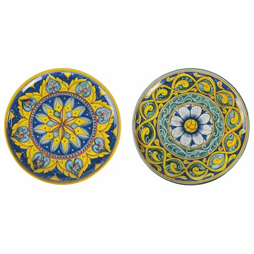Villa d'Este Home Tivoli Set 4 Piatti pizza Scilla 33 cm in gres (Made in Italy)