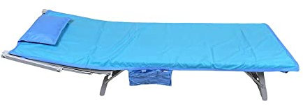 Betttuch aus Mikrofaser, einfarbig, mit Taschen und aufblasbarem Kissen, 100 % Polyester, Handtuchbezug für Kinderbett mit Haken (hellblau)