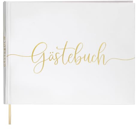 BETESSIN Gästebuch Hochzeit Blanko - Premium Hochzeitsgästebuch mit 100 Leeren Weißen Seiten - Fotoalbum und Gästebuch für Hochzeiten, Geburtstage, Babyparty, Taufe uvm.