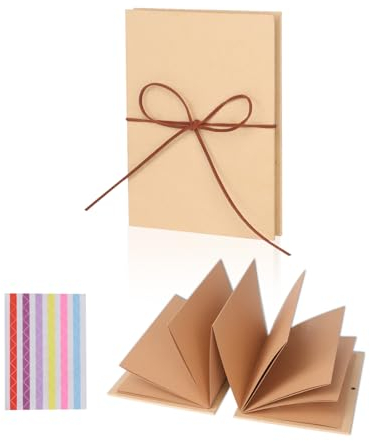 GOZINA Bilderalbum, Fotoalbum Zum Selbstgestalten, Akkordeon-Falten-Sammelalbum, Suitable for Schwangerschaftstagebuch Poesiealbum Kinder Hochzei Postkartenalbum (21 x 15.5 cm)