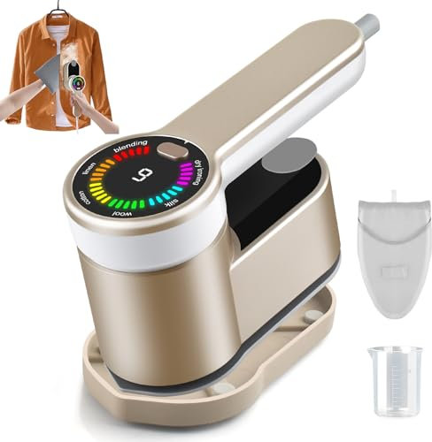 Ferro da Stiro Portatile Verticale 2 in 1 Viaggio Stiratore Stiratrice Vapore Professionale Steamer Stirare Vestiti Orizzontale Mini Piccolo Stirella Lcd 1200W Vaporizzatore Indumenti + Guanti Stiro