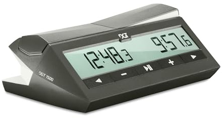 Reloj de ajedrez digital DGT 1500 para juegos de ajedrez de ritmo rápido (gris)