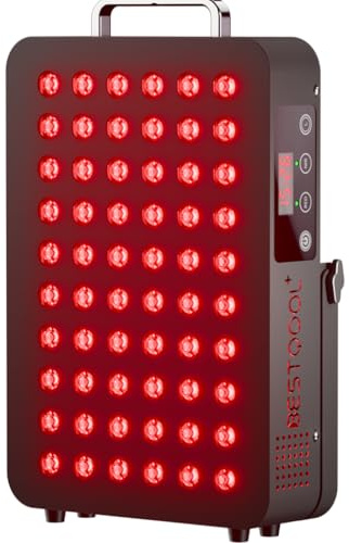 BestQool Dispositivo de terapia de luz roja para el cuerpo, lámpara de luz roja de 660 nm 850 nm con chip doble, 60 ledes, panel de alto rendimiento, 105 W
