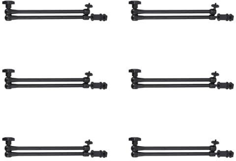 GIWFBQTR 6X Brazo MáGico de FriccióN Articulado Ajustable de 20 Pulgadas con Soporte de Zapata Caliente para Monitor LED de Plataforma de DSLR con Luz LED