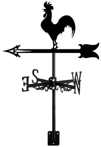 Veleta de hierro decorativa para montaje en techo, con forma de animal, 33 x 55 cm, indicador de dirección para patio, jardín, granja, paletas de gallo