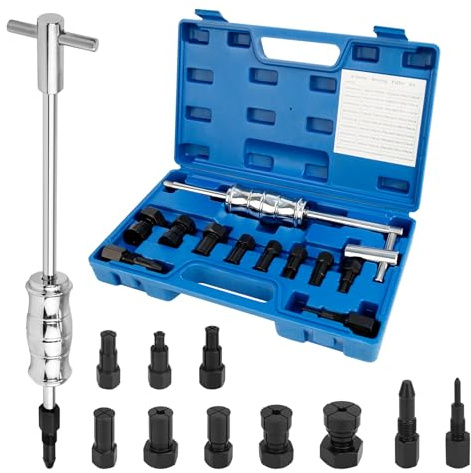 Extracteur de Roulements, Jeu de 12 Pièces avec Marteau Coulissant, Outil de Roulement de Boîtier 8–32 mm, Kit d’Extraction à Billes & Roue avec 8 Pinces Extensibles pour Auto, Moto et Moyeux Vélo