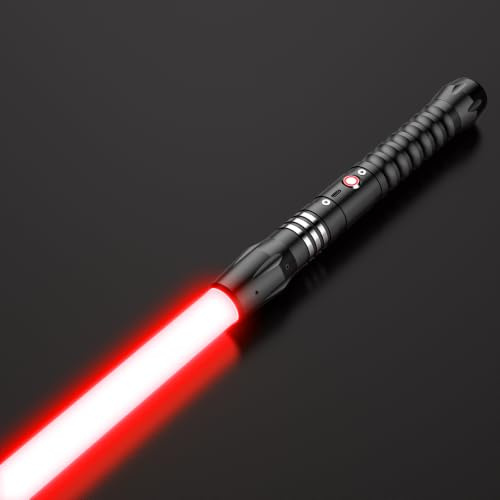 FlyQintess Sable de luz RGB 24 Colores, 102 CM Sable láser con USB Recargable Cara Mango de Metal Vibrante, Espada con Sonido FX para Navidad Cosplay Regalos (Prisma 1pc)