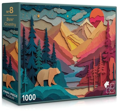 Bear Country (#8) – 1000 Piece Jigsaw Puzzle for Adults | Premium European Blue Board | Satin Low-Glare Finish | Ribbon Cut | Bonus Poster | Display-Worthy Box | Printed in USA | Final Piece Puzzles