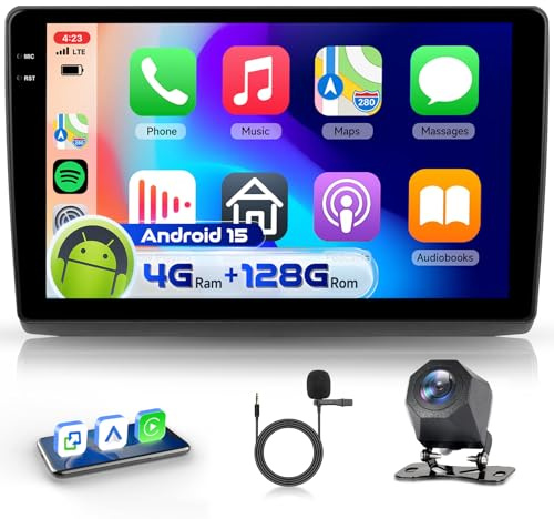 4G&128G VECHTEL 9 Bilradio för Renault Trafic 01-10/Opel Vivaro 06-10/Nissan Primastar 06-14 med Carplay Android Auto, Bluetooth FM/RDS-radio, Navi Wi-FI/AHD backkamera