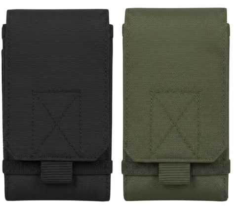 Rylae 2 Pezzi Borsa per Telefono Cintura, Fondina Porta Cellulare, Borsa Vita per Smartphone in tessuto, Dimensione Universale, per Trekking Campeggio Ciclismo Outdoor