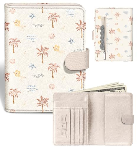 Slohif Passport Wallet Holder Cover for Travel - Women Men RFID Blocking Passport Book Case Protector, Summer Hawaiian Beach Leather Personalized Organizer Slim Carrier Boarding Pass Cards Slots