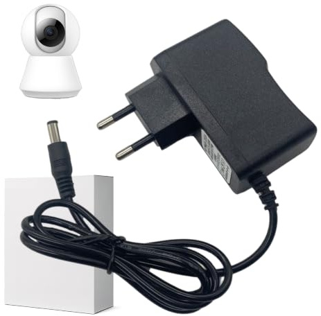 12 V 1 A DC-adapter med 1 m kabel, 2,1 mm x 5,5 mm DC-kontakt för 100-240 V 50/60 Hz, för LED-band, videoövervakningskameror, Wi-FI-routrar, ljud-/videoutrustning, svart