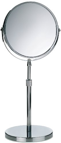 kela 20846 Standspiegel, 1-/5-fach Vergrößerung, Ø 17cm, Metall, Silvana, Verchromt Silber