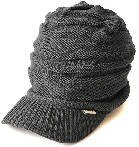 CHARM Berretto con Visiera Invernale in Cotone, Cappello A Maglia Larga Protezione Raggi UV, Berretto Donna E Uomo per Tutte Le Stagioni Grigio