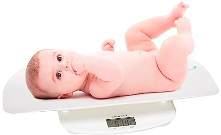 LANAFORM - Evolutive Scale - Pèse Bébé Évolutif - Balance Pour Bébé Et Adulte - Avec Plateau Amovible - Jusqu'à 150 Kg - Système De Stabilisation