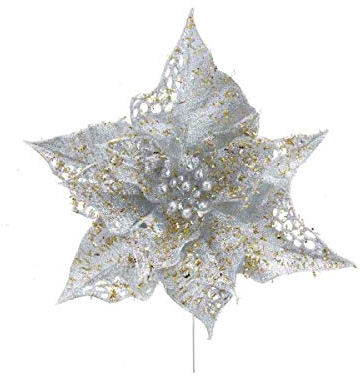 Kurt Adler H4792 Weihnachtsstern-Plektrum, Silber und Gold, 15,2 cm hoch, Kunststoff und Metall