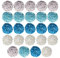Harilla 24/15Pcs Round Wicker Rattan Balls Orbs Crafts Wedding Centerpieces, Blue Gray White 24