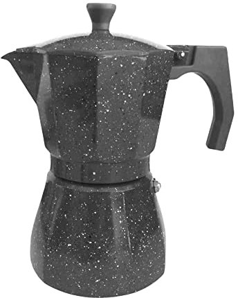 FAST WORLD SHOPPING ® Caffettiera Napoletana 6 Tazze Moka Express Effetto Pietra Macchinetta Da Caffe Espresso Coffee