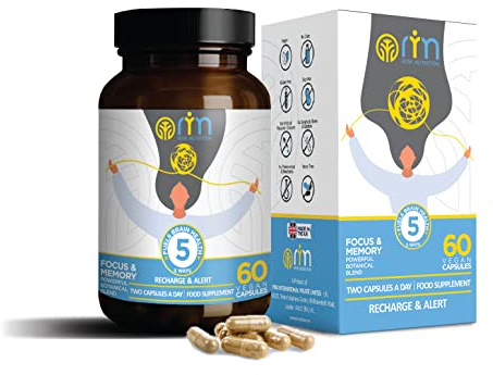 R.Y.M. Nutrition Focus & Memory Formula - Boosts Focus, Learn & Remember | Powerful Botanical Blend | Supports Brain Health in 5 Ways | Made in UK | 60 Capsules
