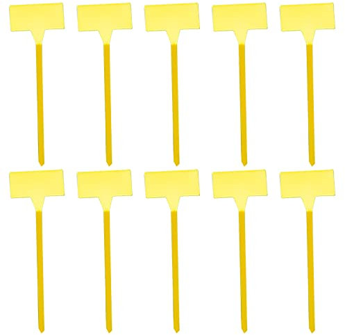 Lot de 10 étiquettes de plantes en plastique de 30,5 cm de long pour plantes d'extérieur, étiquettes de jardin, étiquettes de plantes imperméables pour jardin Jaune
