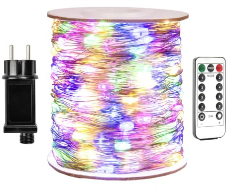 ZELUXDOT Ghirlanda Luminosa LED 120m con 1200 LED Multicolore 8 Modalità, Catena Luminosa con Spina e Filo d’Argento,per Interni ed Esterni, Natale, Giardino, Matrimonio, Terrazza,Balcone, Decorazioni