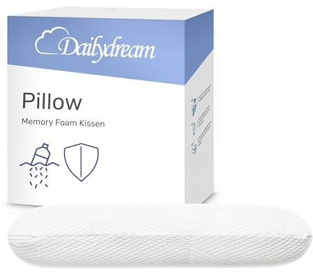 Dailydream SnuzzleCloud Memory Foam Kissen, ergonomisches Nackenstützkissen, 60x40x12 cm, Weiß