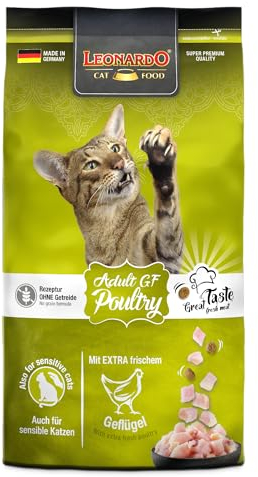 LEONARDO Katzenfutter Adult GF Poultry, 1,8kg Beutel, Geflügel, getreidefreies Trockenfutter für Katzen, Made in Germany