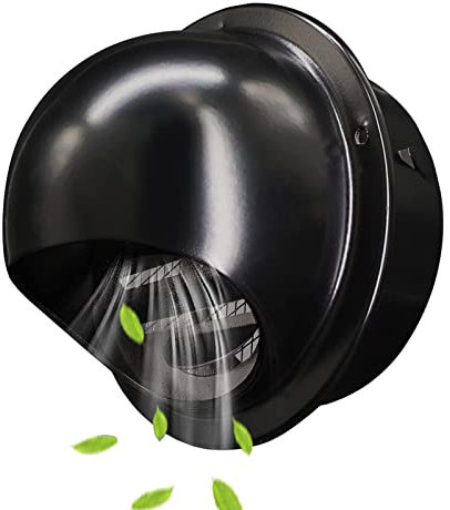 Ventilationsutlopp 304 Rostfritt stål Luftventil, Rund Vägg Ventil Utlopp Kåpa 4 Inch 6 Inch 8 Inch, Yta Svart Färg, Torkhuva Extern Extractor Vent Cap, Avgasventiler med skärmnät