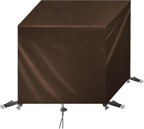 WXWYGNY Abdeckung Gartenmöbel Wasserdicht 200x150x100cm,420D Oxford Abdeckplane Gartenmöbel Winterfest,Anti-UV & Winddicht,Abdeckhaube für Möbelsets,Tische und Stühle,Braun