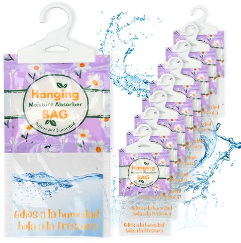 Confezione da 9 deumidificatore da appendere, deumidificatore, sacchetto di umidità granulato, contro l'umidità, muffe e odori