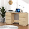Myheimly Schreibtisch mit 6 Schubladen Computertisch Bürotisch Laptoptisch Büromöbel PC Tisch Arbeitstisch 140x50x77cm Holzwerkstoff Schreibtisch Sonoma Eiche