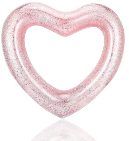 Salvagente gonfiabile a forma di cuore per bambini, adulti, Anello di Nuoto Galleggiante e Gonfiabile Anello da Nuoto a Forma di Cuore in PVC, per Vacanza Estate Spiaggia Piscina