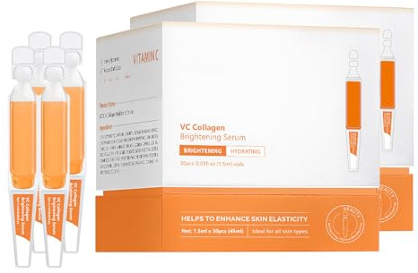 Siero viso vitamina C con acido ialuronico, glutatione, vitamina E e niacinamide, siero anti-invecchiamento contro rughe e macchie scure, idratante e radiante