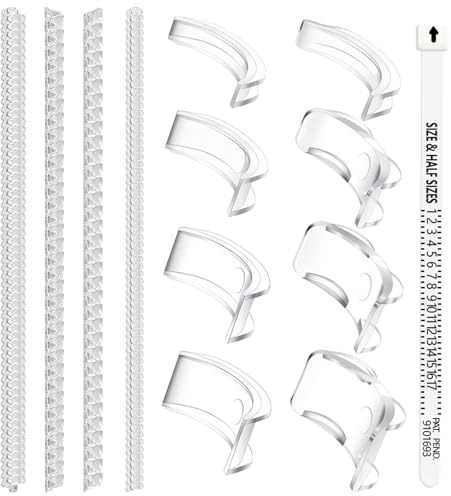 Juhuifu 13pcs Ajusteur de Bague Invisible, avec 4 Réducteurs de Bague, 8 Protège-Bagues Anti-Dérapement et 1 Mesureur de Taille, pour Bagues Hommes et Femmes