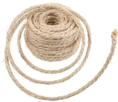 TOYANDONA Corda Sisal Naturale 6mm X 10m per Tiragraffi Gatti, Accessorio Sostitutivo Tagliabile per Alberi Tiragraffi Fai da Te, Corda Resistente per Uso Quotidiano e Progetti Artigianali
