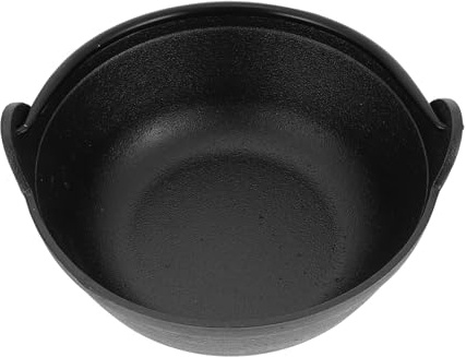 TOYANDONA Pentola in Ghisa Spessa 19 Cm per Zuppa e Stufato Pentola da Cucina Antiaderente senza Rivestimento Adatta per Cottura di Carne e Latte Caldo per Uso Domestico e Cucina Giapponese