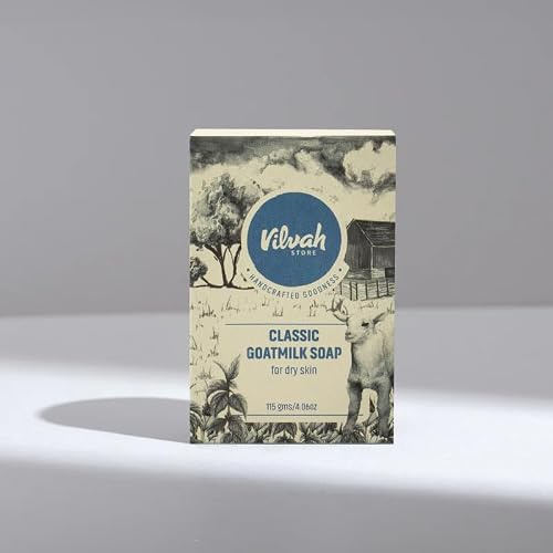 Classic Goatmilk Soap Bar – Natural Handmade Moisturizing Bath Soap with Goat Milk & Skin-Nourishing Ingredients, Gentle on Dry & Sensitive Skin, 115g