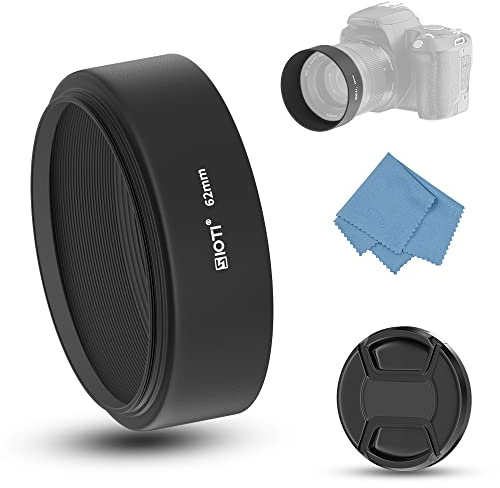 SIOTI Mise au Point Standard Métal Pare-Soleil avec Chiffon de Nettoyage et Capuchon d'objectif Compatible avec Leica/Fuji/Nikon/Canon/Samsung lentille à Filetage Standard