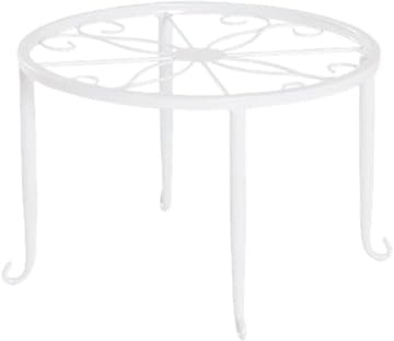 Hewnda Soporte de metal para plantas en maceta de 9 pulgadas, soporte de hierro forjado a prueba de hierro corto para macetas de flores, trípode para piso, soporte decorativo para macetas (blanco)