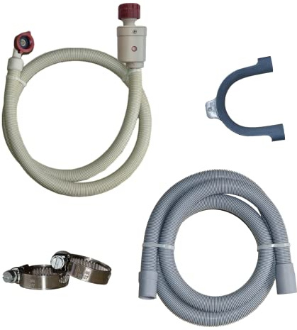 Anschluss-Set Aquastop Schlauch/Aquastop und Ablaufschlauch für Waschmaschine und Geschirrspüler, 5m