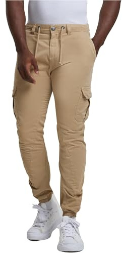 Urban Classics Pantalones cargo para correr, Pantalones deportivos Hombre, Beige (Unionbeige), XS