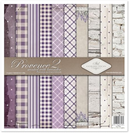 ITD Collection – Scrapbooking pack 30 x 30 cm, scrapbooking papper, dekorativt papper, decoupage, korttillverkning, pappersstorlek – 310 x 320 mm (Provence 2, SLS062), medium